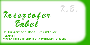 krisztofer babel business card